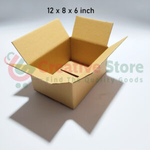 3Ply Regular Corrugated Carton Box/Parcel Box - 12 x 8 x 6 inch