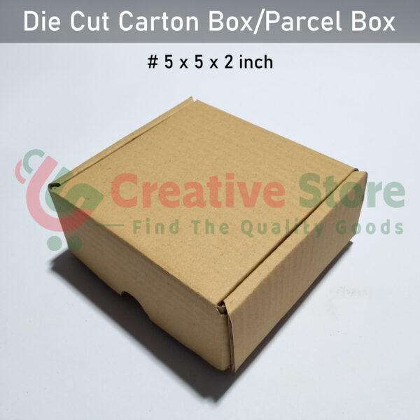 3Ply Die Cut Corrugated Carton Box/Parcel Box (Size: 5x5x2 inch)